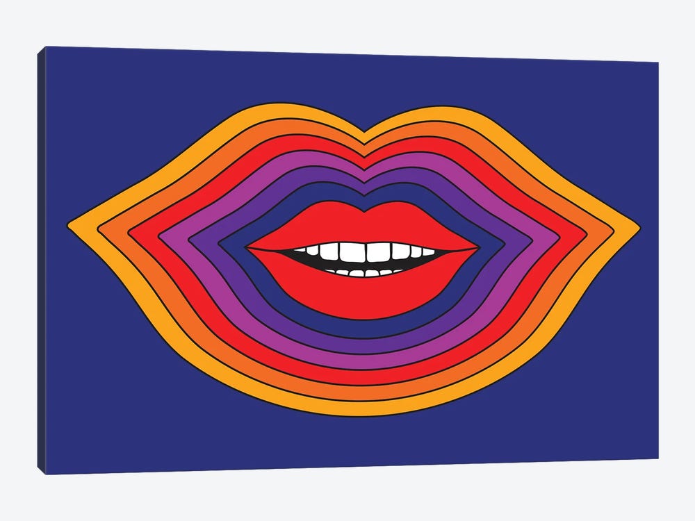 Pop Lips - Blue by Circa 78 Designs 1-piece Canvas Artwork
