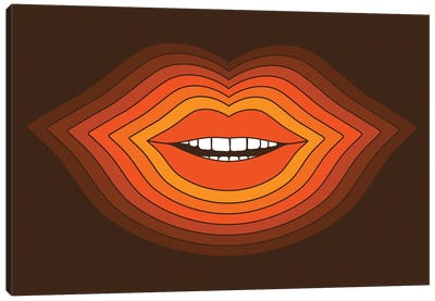 Pop Lips - Golden Canvas Art Print - Circa 78 Designs