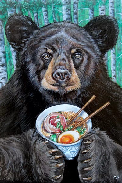 Foodie The Bear by Cyndi Dodes canvas print