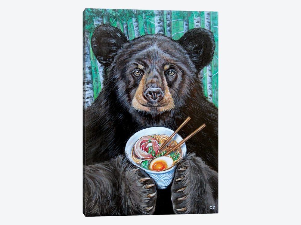 Foodie The Bear by Cyndi Dodes 1-piece Canvas Artwork