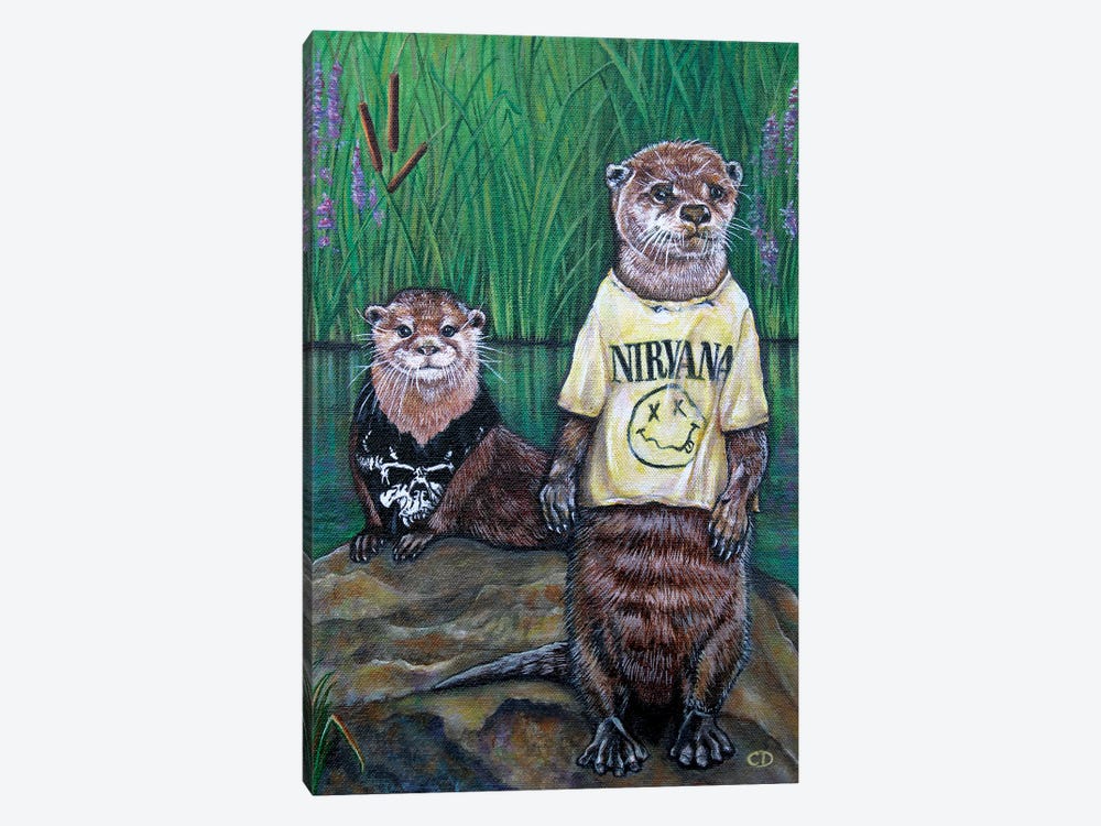 Generation X Otters by Cyndi Dodes 1-piece Art Print