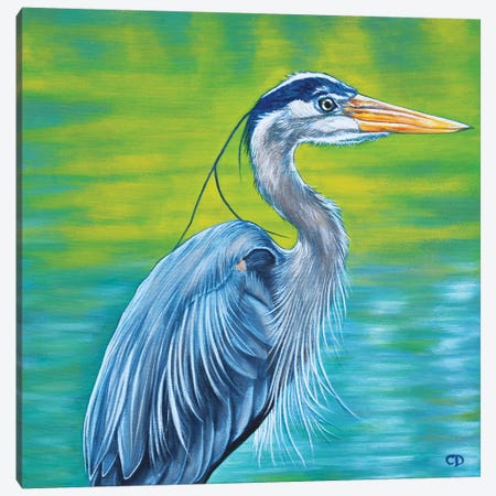 Great Blue Heron Canvas Print #CDO14} by Cyndi Dodes Canvas Art Print