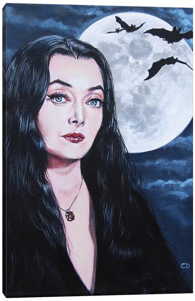 Morticia Addams Canvas Art Print - Halloween Art