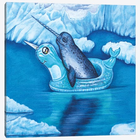 Narwhal Floating  Canvas Print #CDO20} by Cyndi Dodes Canvas Print