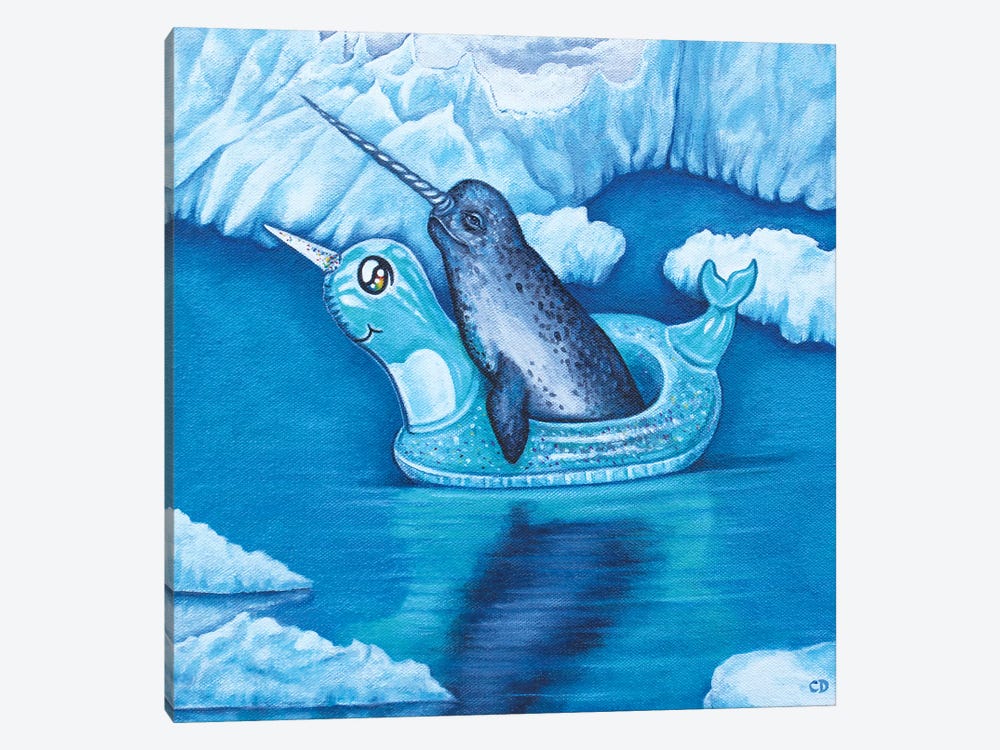 Narwhal Floating  by Cyndi Dodes 1-piece Art Print