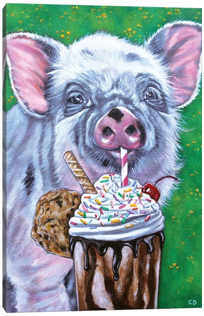 Piggy Canvas Art Print - Cyndi Dodes