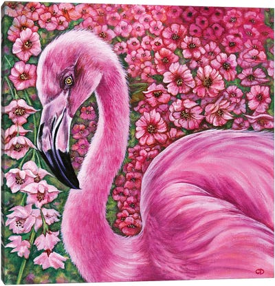 Pink Flamingo Canvas Art Print - Flamingo Art