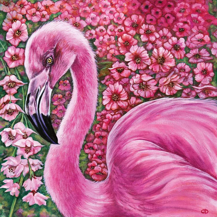 Pink Flamingo by Cyndi Dodes wall art