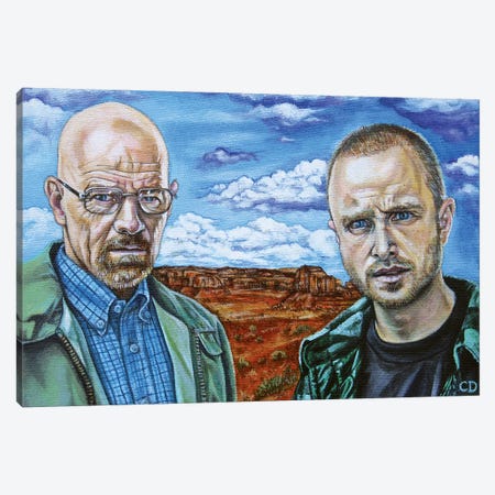 Walter White & Jesse Pinkman Canvas Print #CDO31} by Cyndi Dodes Canvas Art