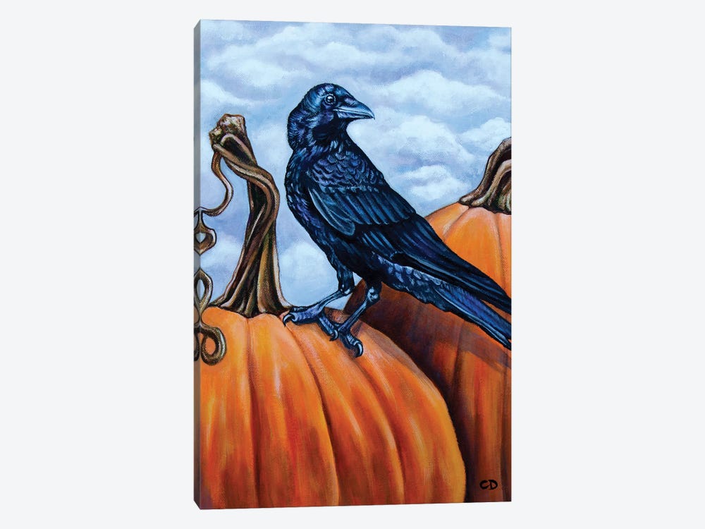 Crow With Pumpkins by Cyndi Dodes 1-piece Art Print