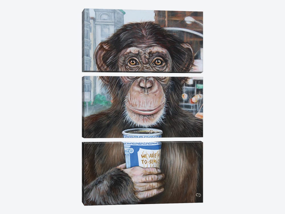 Morning Coffee by Cyndi Dodes 3-piece Canvas Print