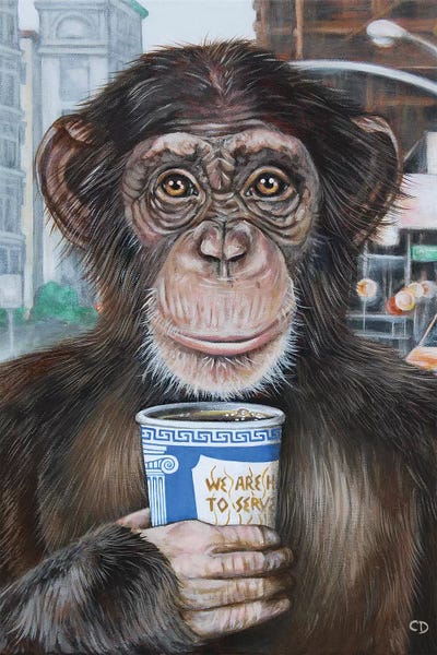 Monkeys: Morning Coffee by Cyndi Dodes