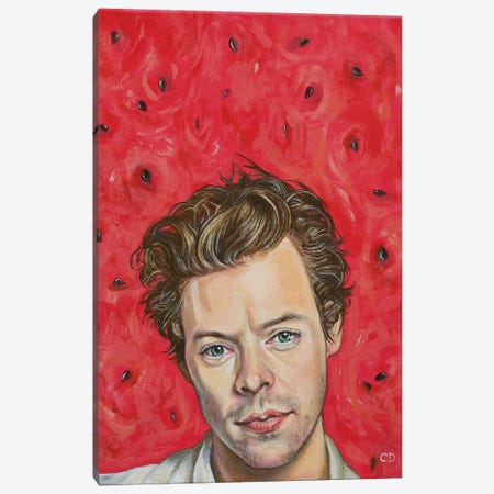 Harry Styles Portrait Canvas Print #CDO45} by Cyndi Dodes Canvas Wall Art