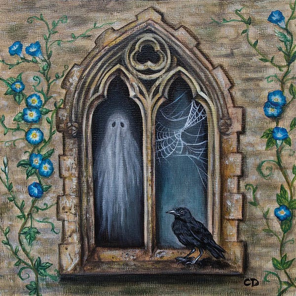 Crows: Gothic Window by Cyndi Dodes