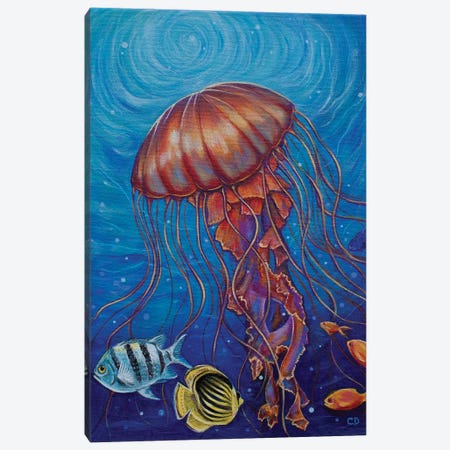 Jellyfish Canvas Print #CDO49} by Cyndi Dodes Art Print