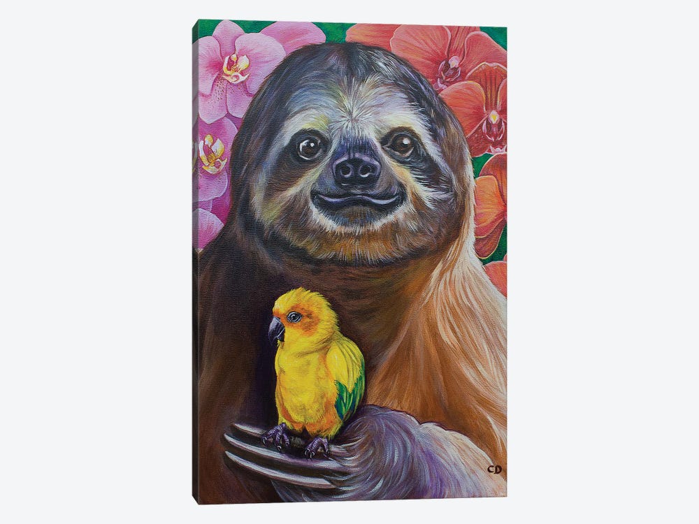 Sid The Sloth by Cyndi Dodes 1-piece Canvas Wall Art