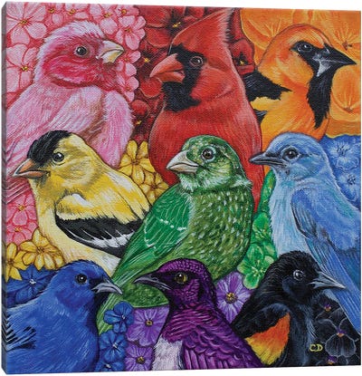 Birds Of Pride Canvas Art Print - LGBTQ+ Art