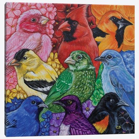 Birds Of Pride Canvas Print #CDO53} by Cyndi Dodes Canvas Art