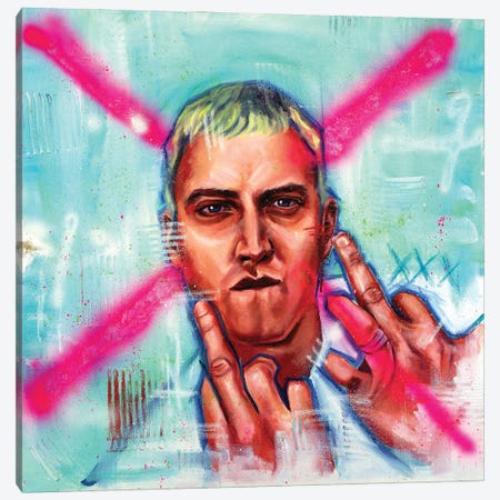 Eminem Flippin Canvas Print #CDS101} by Cody Senn Art Print