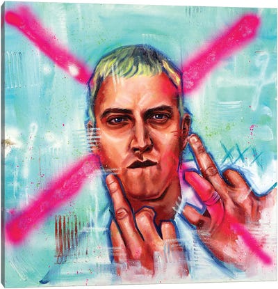 Eminem Flippin Canvas Art Print - Eminem