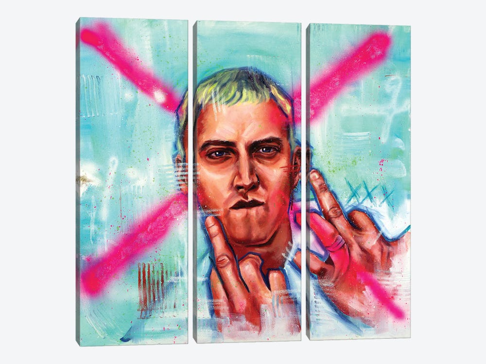 Eminem Flippin by Cody Senn 3-piece Canvas Wall Art