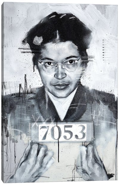 Rosa Parks Canvas Art Print - Political & Historical Figure Art