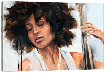 Esperanza Spalding Canvas Art Print - Bass Art