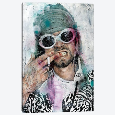 Kurt Cobain Canvas Print #CDS47} by Cody Senn Canvas Wall Art