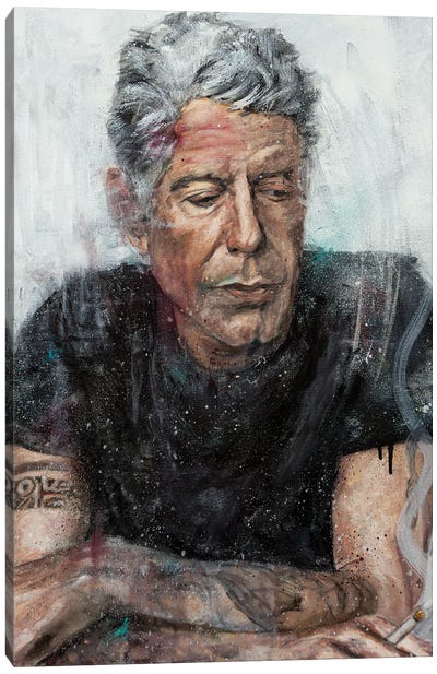 Anthony Bourdain Canvas Art Print - Male Portrait Art