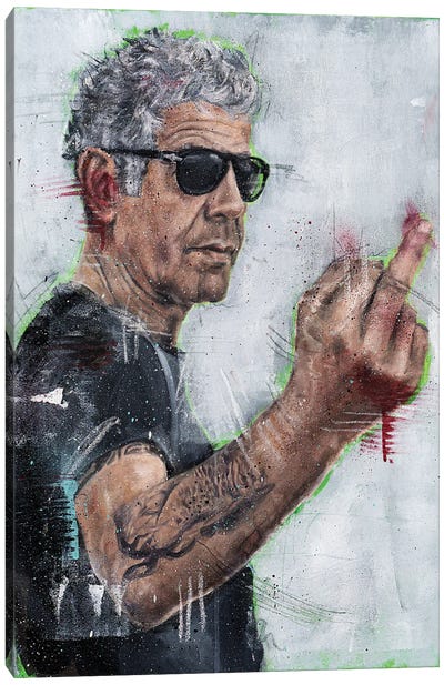Anthony Bourdain Flippin Canvas Art Print - Most Gifted Prints