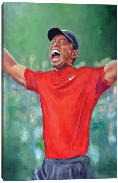 Tiger Woods Canvas Art Print - Male Portrait Art