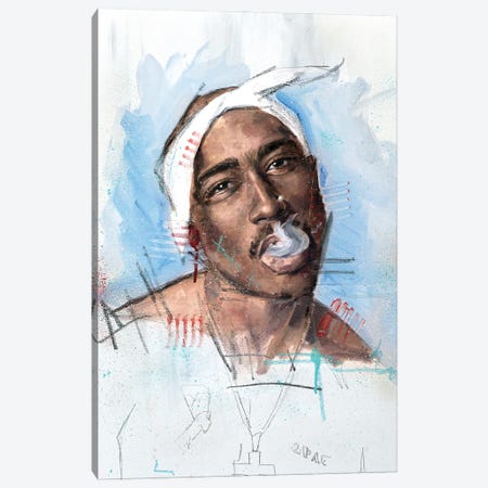 Tupac Canvas Print #CDS79} by Cody Senn Canvas Art