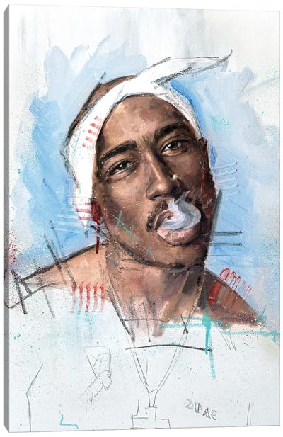 Tupac Canvas Art Print - Rap & Hip-Hop Art
