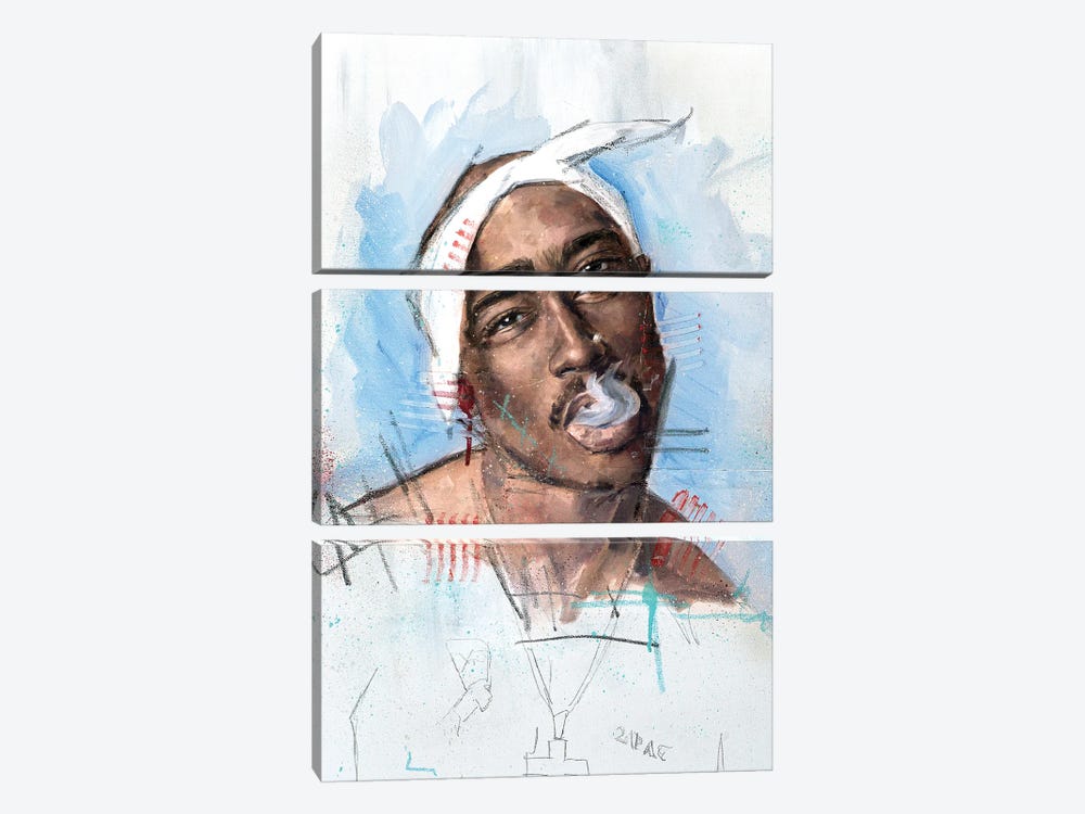 Tupac by Cody Senn 3-piece Canvas Wall Art