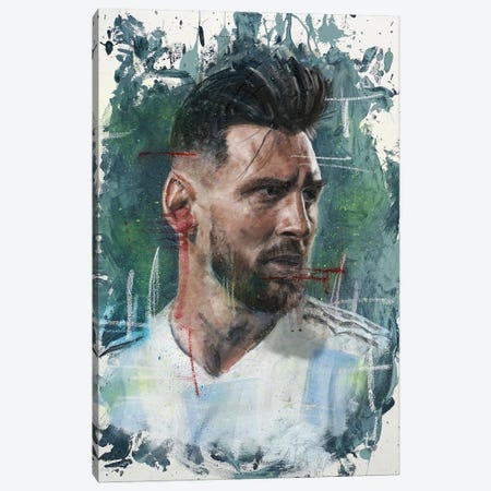 Lionel Messi Canvas Print #CDS83} by Cody Senn Canvas Print