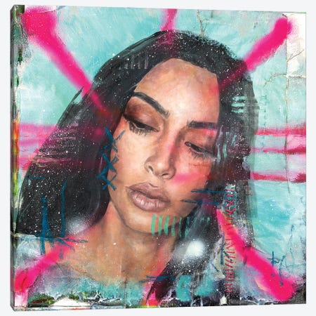 Kim Kardashian Canvas Print #CDS86} by Cody Senn Canvas Wall Art