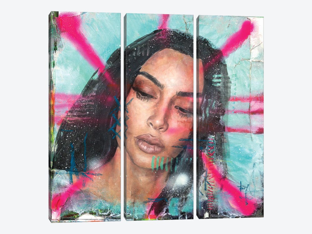 Kim Kardashian by Cody Senn 3-piece Canvas Wall Art