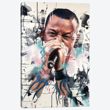 Chester Bennington Linkin Park Canvas Print #CDS90} by Cody Senn Canvas Art