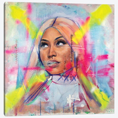 Nicki Minaj Canvas Print #CDS93} by Cody Senn Canvas Artwork