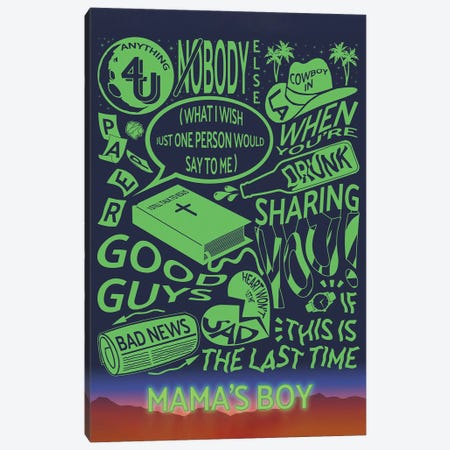 Mama's Boy Tracklist (Lany) Canvas Print #CDT10} by Crossroads Art Art Print