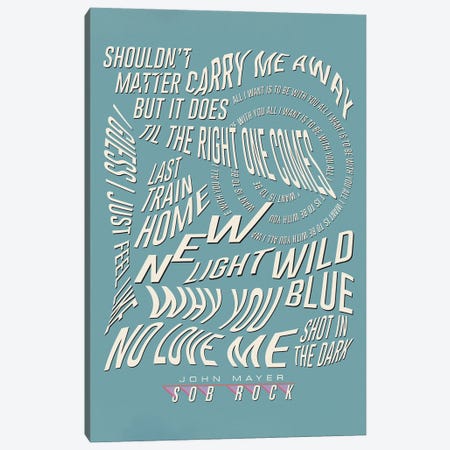 Sob Rock Tracklist (John Mayer) Canvas Print #CDT14} by Crossroads Art Canvas Artwork