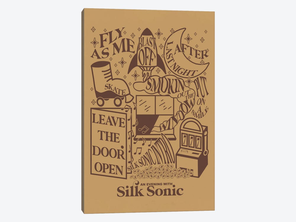 An Evening With Silk Sonic Tracklist (Silk Sonic) by Crossroads Art 1-piece Canvas Art Print