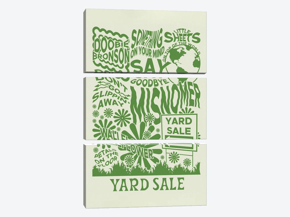 Yard Sale Tracklist (The Brook And The Bluff) by Crossroads Art 3-piece Canvas Print