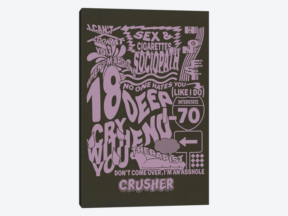 Crusher Tracklist (Jeremy Zucker) by Crossroads Art 1-piece Canvas Wall Art