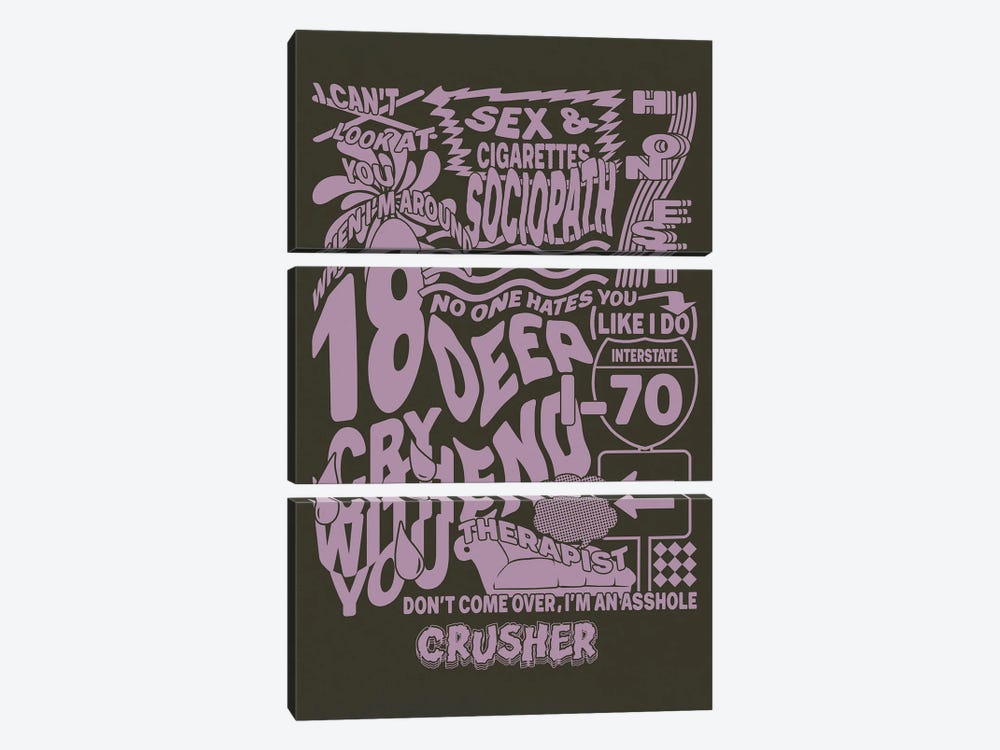 Crusher Tracklist (Jeremy Zucker) by Crossroads Art 3-piece Canvas Art