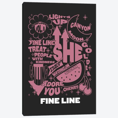 Fine Line Tracklist (Harry Styles) Canvas Print #CDT7} by Crossroads Art Canvas Art Print