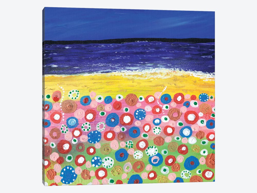 Flowers By The Beach by Caroline Duncan ART 1-piece Canvas Print