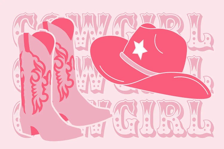 Pink Cowgirl by Corinne Rose Design wall art