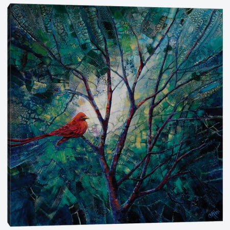 Bird In A Tree Canvas Print #CEB10} by Cecile Albi Canvas Art