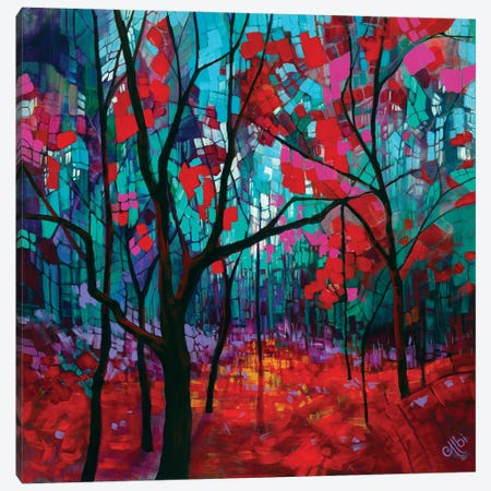 Colourful Forest Canvas Print #CEB16} by Cecile Albi Art Print